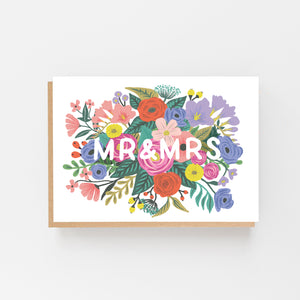 Mr & Mrs Floral Wedding Card