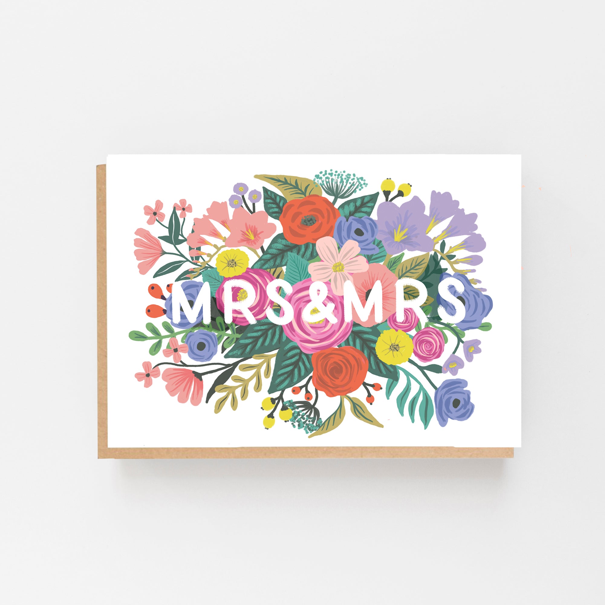 Mrs & Mrs Floral Wedding Card