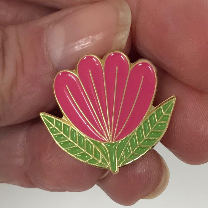Folk Flower Enamel Pin - Lomond Paper Co.