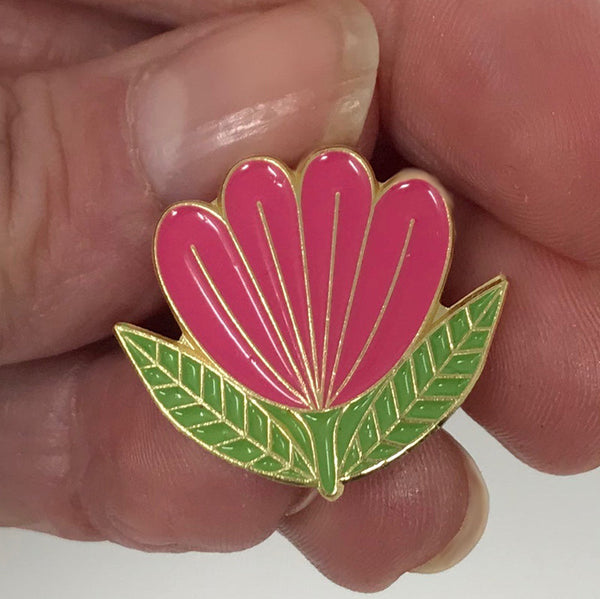 Folk Flower Enamel Pin - Lomond Paper Co.