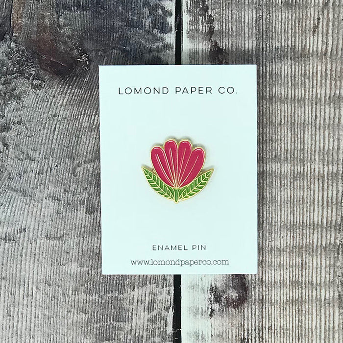 Folk Flower Enamel Pin - Lomond Paper Co.