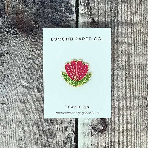 Folk Flower Enamel Pin - Lomond Paper Co.