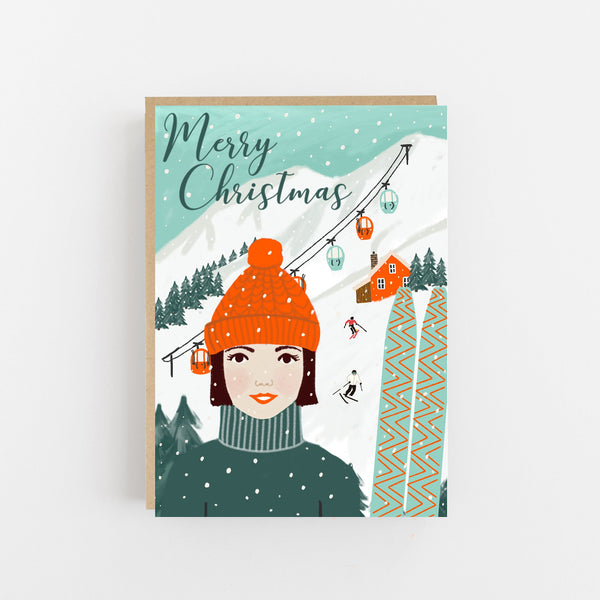 Merry Christmas Ski-ing Card - Lomond Paper Co.