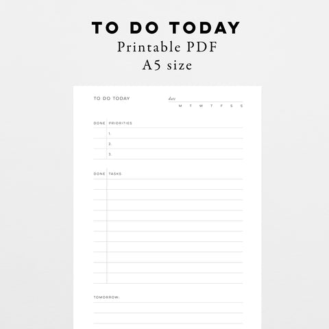 To Do Today - Instant Download