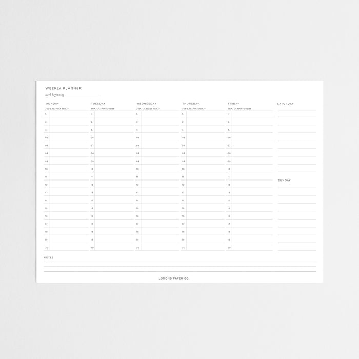 weekly planner - printable pdf - A4 weekly planner